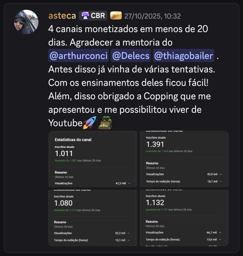 4 canais monetizados